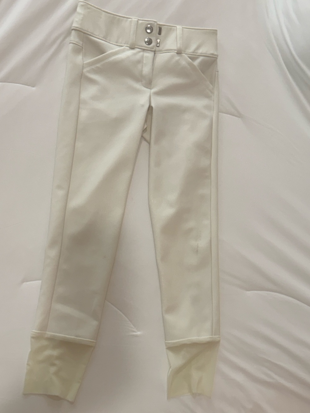 Kismet Cream/ off white equestrian breeches. Can be show pants used 3 times